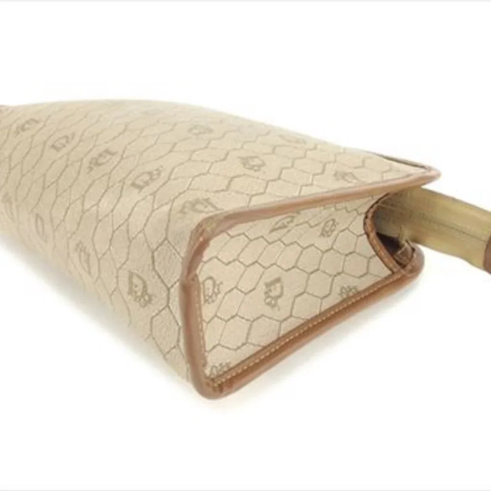 AUTH Dior Clutch bag Beige PVC Leather Woman